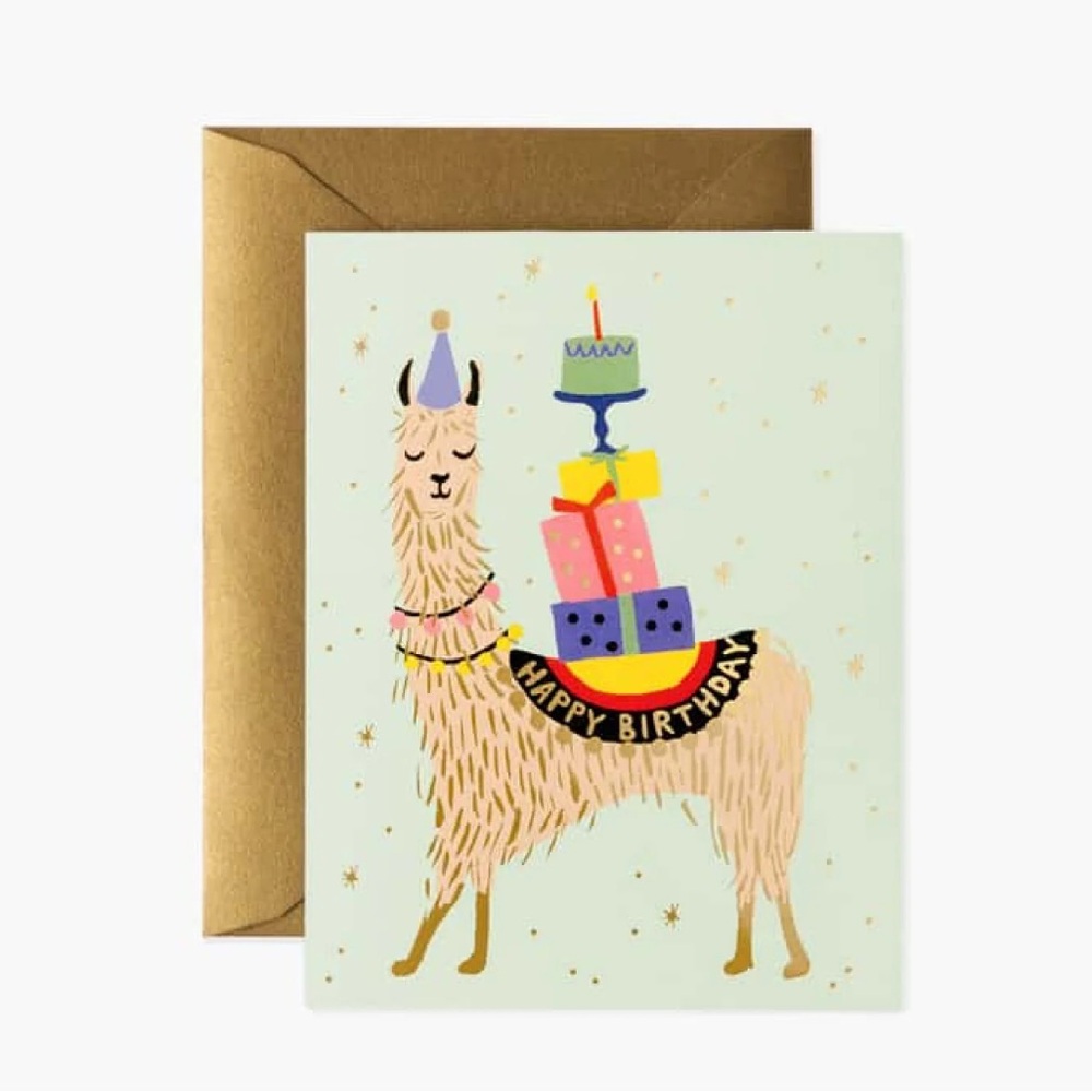 ♥️… RIFLE PAPER CO. Greeting Card "LLAMA BIRTHDAY"